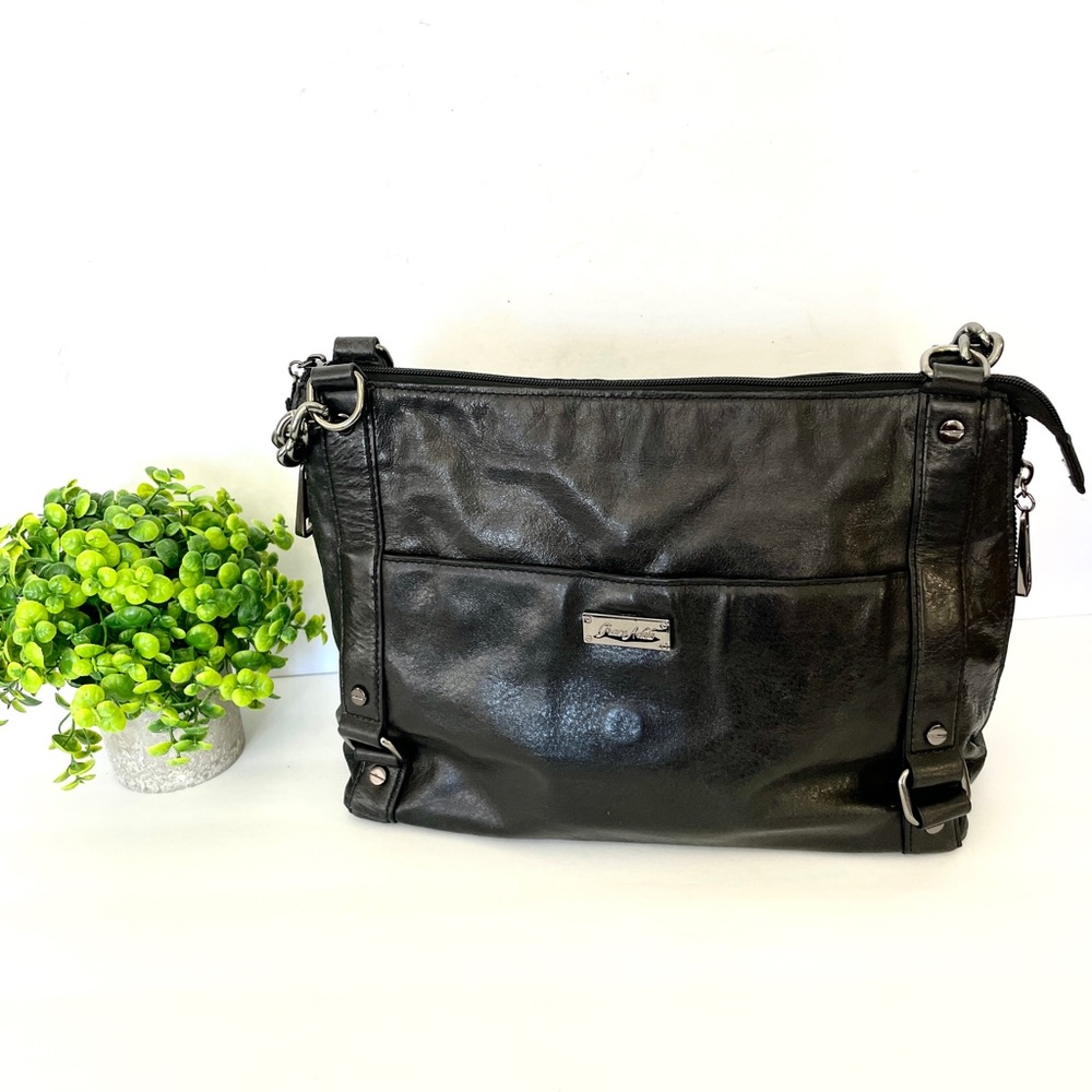 Grace Adele Black Leather ShoulderBag